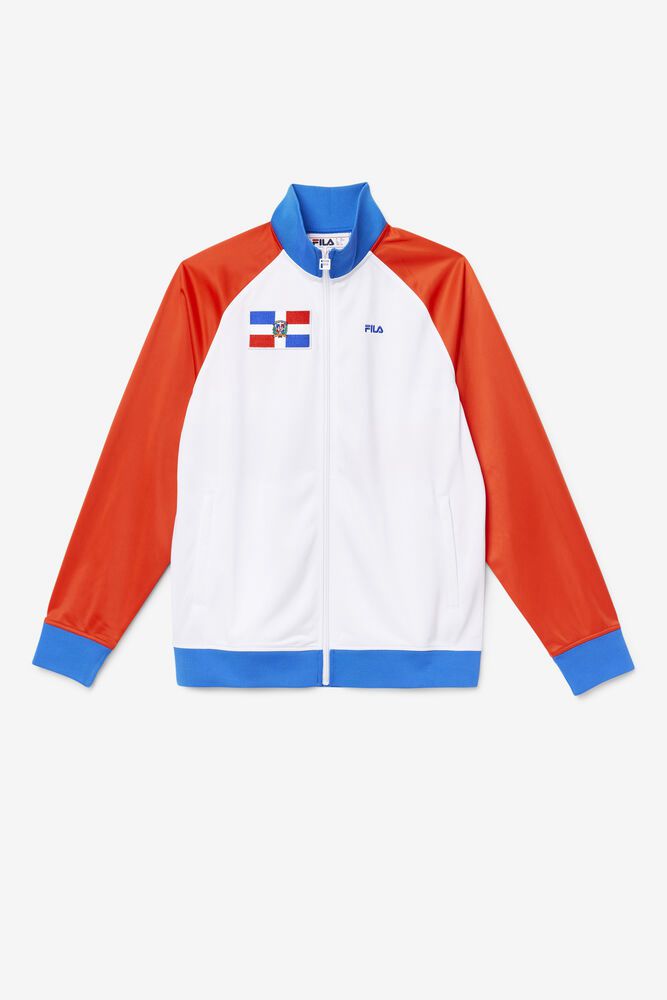 Fila Jacket Womens White - Dominican Republic Track - Philippines 2054319-XW